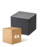 Voordeelpak 4x D'Lite Wandlamp Elingen Solar Zwart Up & Down - 830 Warm Wit | IP54